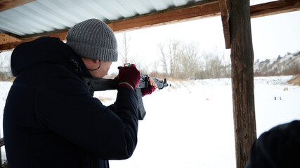 Adjusting the sight on a Russian-made Kalashnikov assault rifle (civilian version - saiga) 7.62x39mm
