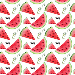 Watercolor Watermelon Clipart Seamless Patterns, summer clip art , food illustration