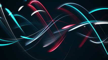 Drawing colored strokes and lines, computer generated. Abstract weave. 3d rendering computer graphic background