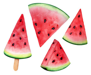 Watercolor Watermelon Clipart, summer party invitations elements, summer fruit clipart,