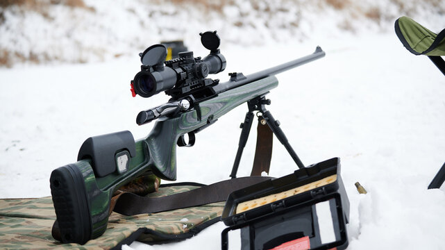 VPO 114 sniper rifle, 7.62 x 51 mm (308Win) at a sporting event