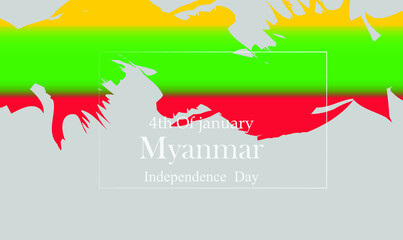 Happy independence day of Myanmar banner, vector illustration.