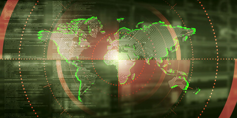 2d illustration world map abstract background