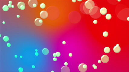 Abstract multicolored backdrop with round bubbles. Computer generated 3d rendering