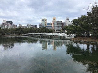 Fototapeta na wymiar Scenery of Ohori Park in Fukuoka