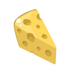 Cartoon cheese isolated on white background. Vector illustration