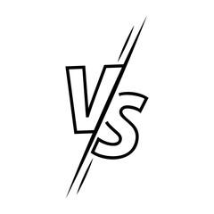 Vs letters with line icon on white background. Versus logo, symbol and background. Vs sign for game, battle and sport. Vector illustration.