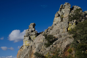 Cliff in El Salto del Gitano. Monfrague National Park. Caceres. Extremadura. Spain.
