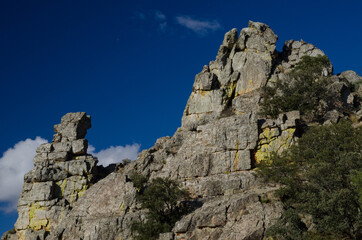Cliff in El Salto del Gitano. Monfrague National Park. Caceres. Extremadura. Spain.