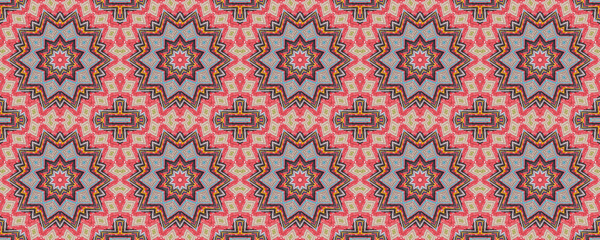 Naklejka premium Motley rough woven mat. Boho chic style