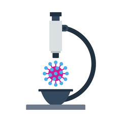 Research Coronavirus By Microscope Icon