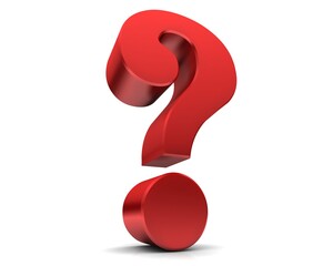 Question mark red 3d