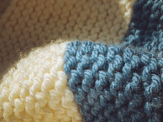 Close up shot of knitted wool.