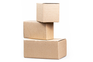 cardboard boxes isolated on white background