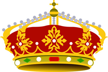 Corona real roja y dorada