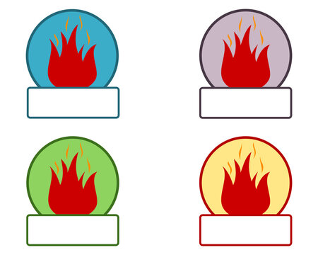 Emblem mit Feuersymbol und Textfreiraum