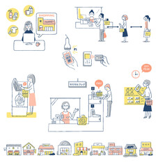 感染症予防対策　新しい生活様式（買い物）　セット