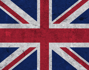 Fahne von Großbritannien auf verwittertem Beton