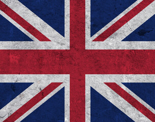Fototapeta premium Fahne von Großbritannien auf verwittertem Beton