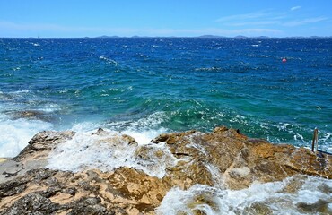 Fototapeta na wymiar Croatian coast near Tribunj in Croatia, Adriatic Sea,