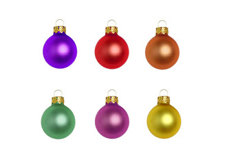 christmas tree toys on white isolated background