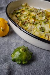 Mini squash of carpaccio. Vegan healthy salad.