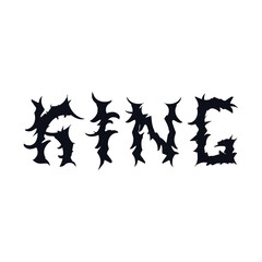 King lettering font logo icon sign Royal symbol emblem Hand drawn sketch Cartoon viking style Modern geometric design Fashion print clothes apparel greeting invitation card cover flyer poster banner