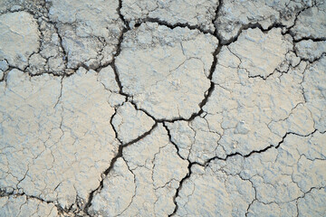 Dry cracked earth in desert.
