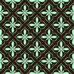 Vector seamless pattern with lettering Happy Easter and mandala shape. Perfect texture for your easter printing and textile design, paper, fabric, book cover, web and magazine pages background.