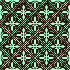 Vector seamless pattern with lettering Happy Easter and mandala shape. Perfect texture for your easter printing and textile design, paper, fabric, book cover, web and magazine pages background.