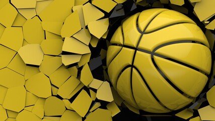 Basketball and Particles. 3D illustration. 3D high quality rendering. 3D CG.	