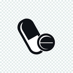 Vector image. Medicine icon. Image of pills.