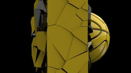 Basketball and Particles. 3D illustration. 3D high quality rendering. 3D CG.	