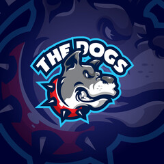 dog mascot logo design vector with concept style for badge, emblem and tshirt printing.