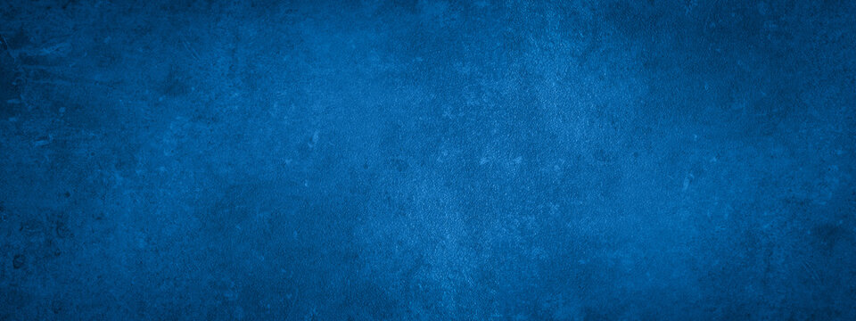 Dark blue abstract stone concrete paper texture background banner panorama with vignette