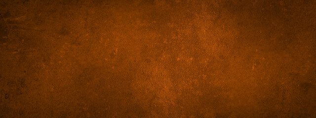 Grunge rusty dark orange brown metal steel stone background texture banner panorama