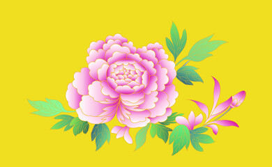 Chinese style flower vector illustration