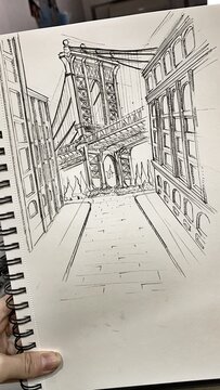 Dibujo del puente de Brooklyn 