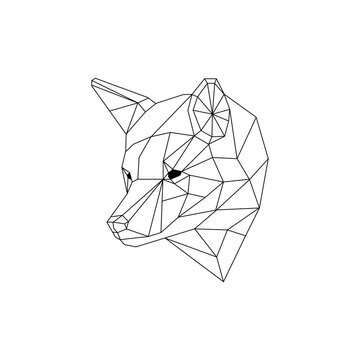 Black icon vintage wolf sign. Vector illustration eps 10