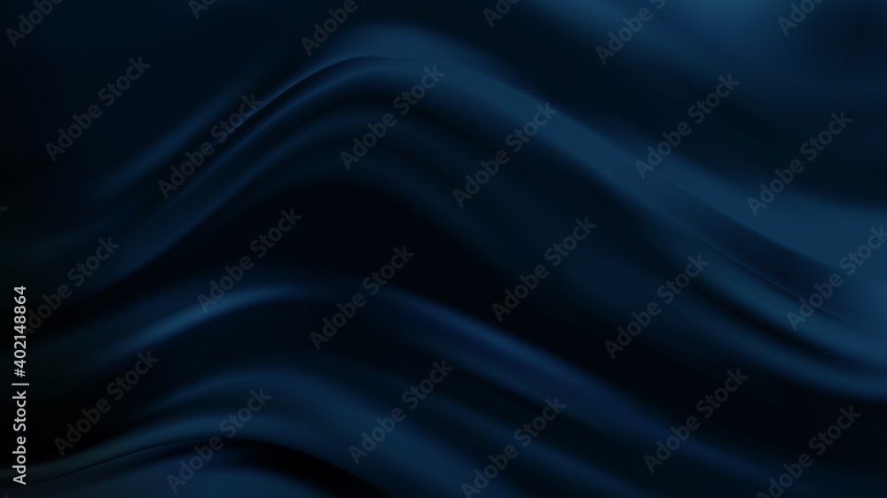 Aufkleber dark blue luxury fabric background smooth shapes abstract background with smooth wavy structure mode