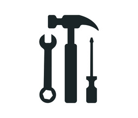 Service tool icon on white background. gear icon, technical assistance and service concept.