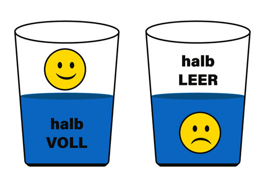 Optimist, Pessimist, Zeichnung