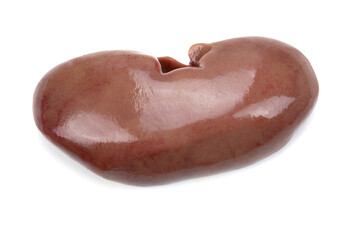 rognons de porc cru isolé sur un fond blanc