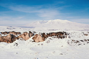 nature in winter mountains and hills
