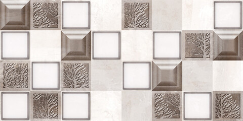 Fototapeta na wymiar Digital wall tiles and background vintage wallpaper gometical design
