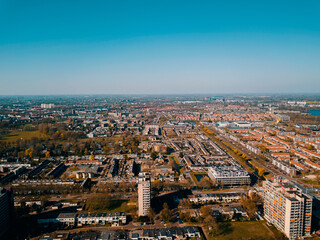 Fototapeta na wymiar Aerial drone shot of the 's-Hertogenbosch or Den Bosch city in Noord Brabant the Netherlands from above. 