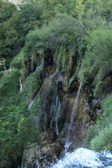 Plitvice lakes waterfalls in national park in Croatia.