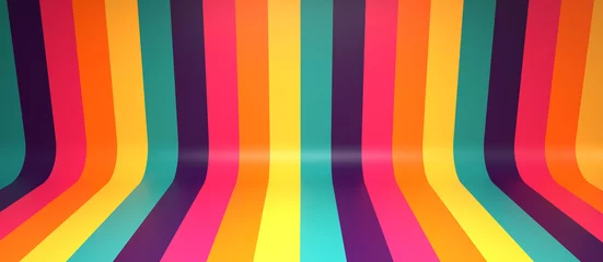 Gordijnen Striped candy like studio background backdrop colorful vivid. © Stock-boi