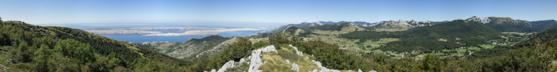 Panoramatic view on mountains in croatian national park Velebit.