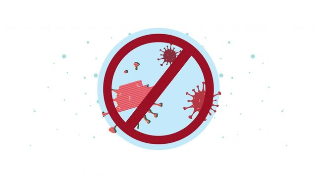 stop covid19 pandemic signal animation